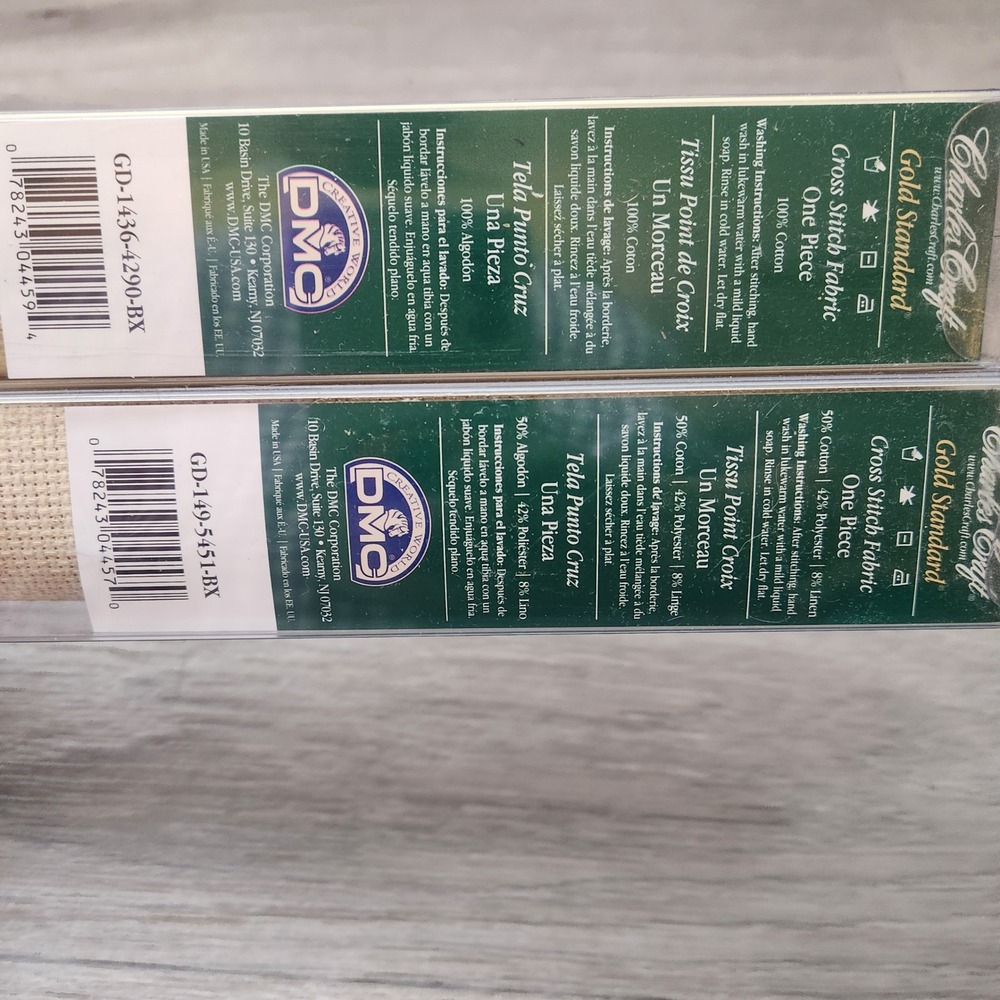 Charles Craft Aida Cloth 14 count Cross Stitch Tones 1 Oatmeal & 1 Ivory 15x18 - Picture 11 of 14